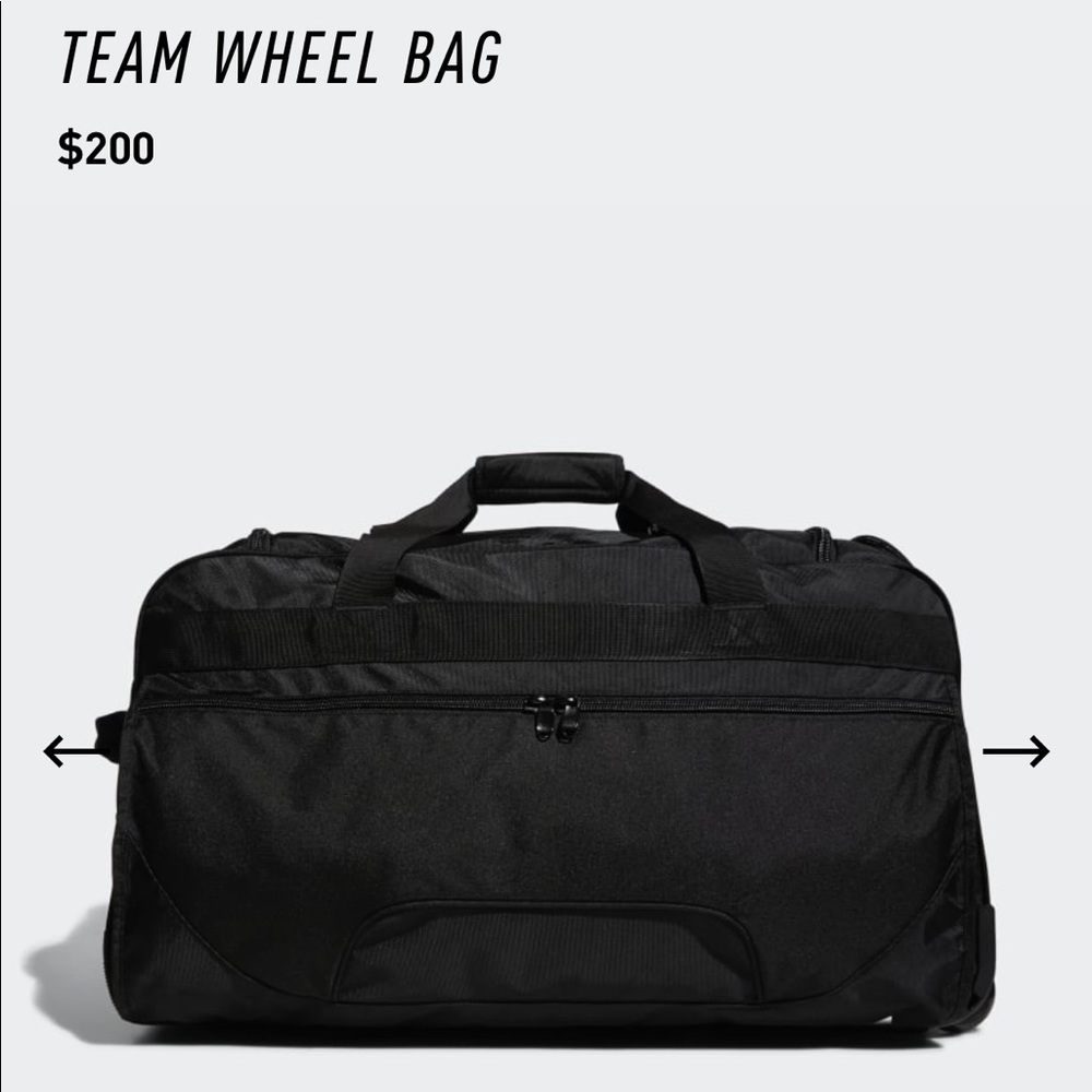 Rolling duffel travel bag with wheels.
